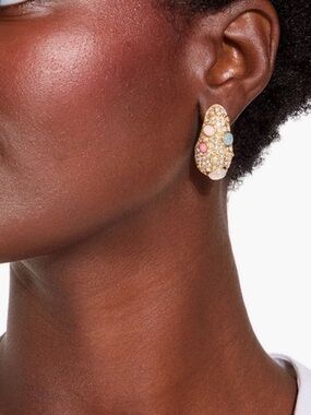 Kurt Geiger Gold  Earrings Opal with Pastel Pave & Multi-Stones